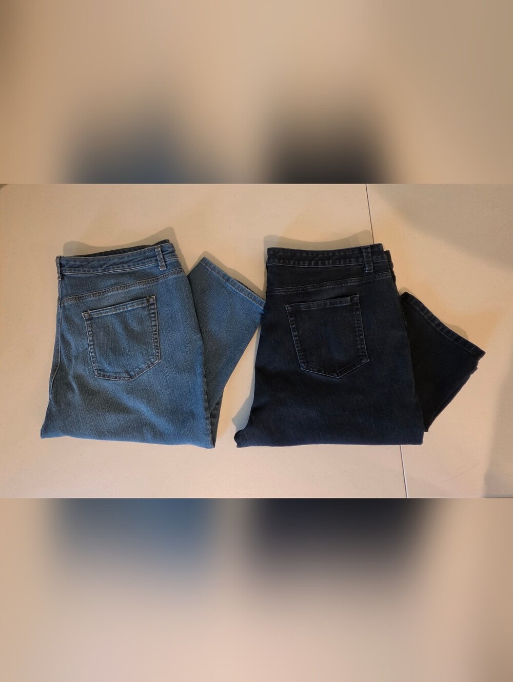Style & Co (LOT Of 2) Straight Leg Cropped Hi Rise Jeans Stretch Size 22W Pockts